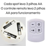 Kit com 3 Spots de Led sem Fio