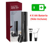 Kit Abridor de Vinho Elétrico + Acessórios