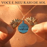 Colar de Girassol "Você é Meu Raio de Sol" + BRINDE.